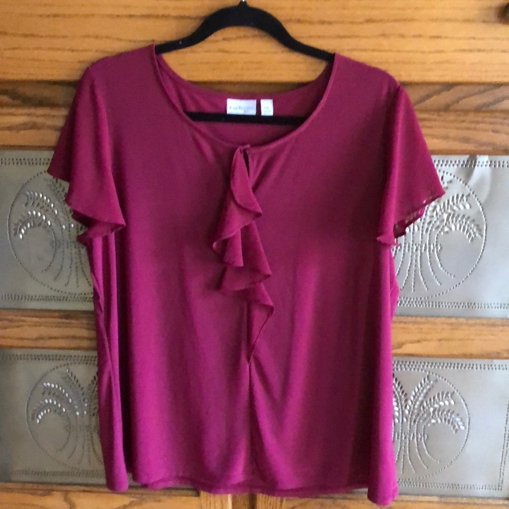 ruffle front top